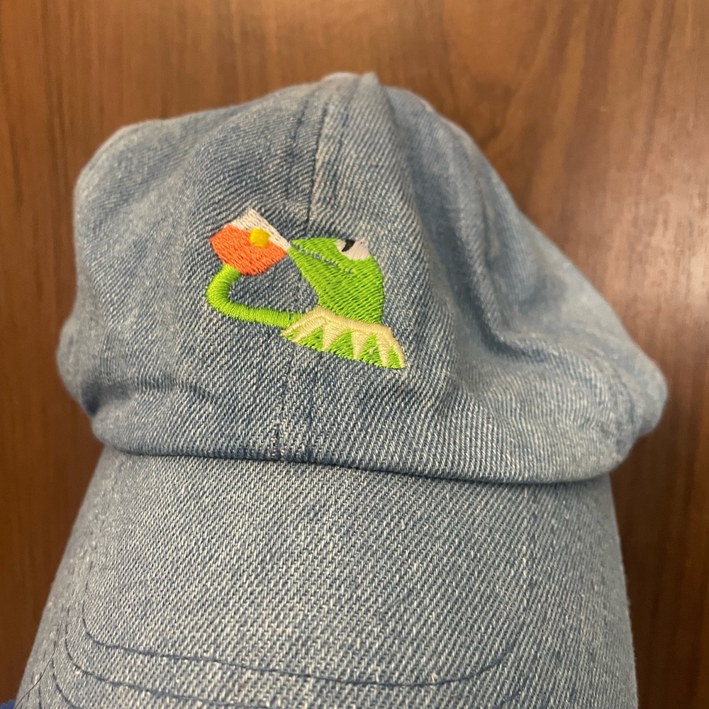 Denim Cap with Kermit the Frog Embroidery